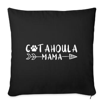 Catahoula Mama Drôle Flèche Léopard Cadeau de Maman - Housse de coussin décorative 45 x 45 cm - noir - Devant