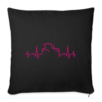 KARDIOGRAMM TRAKTOR Magenta - Sofakissenbezug 45 x 45 cm - Schwarz - Vorne
