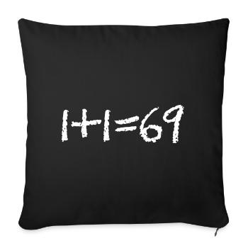 1+1 = 69 (AMOUR) - Housse de coussin décorative 45 x 45 cm - noir - Devant