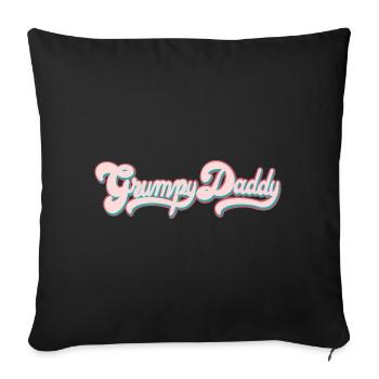 Grumpy Daddy Retro Script - Farbe "Sports Bra" - Sofakissenbezug 45 x 45 cm - Schwarz - Vorne