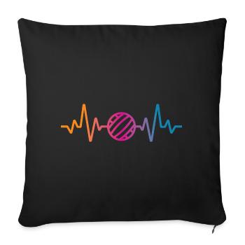 Battement de cœur au volley-ball - Housse de coussin décorative 45 x 45 cm - noir - Devant