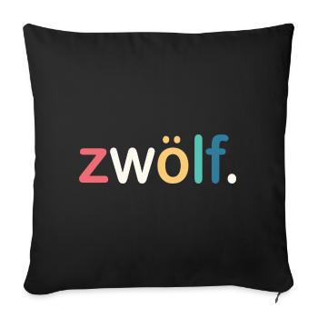 12th Birthday Gift - Sofa pillowcase 17,3'' x 17,3'' (45 x 45 cm) - black - Front