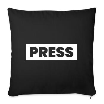 Conception de la presse en disant « PRESS » Journalistes d’information - Housse de coussin décorative 45 x 45 cm - noir - Devant