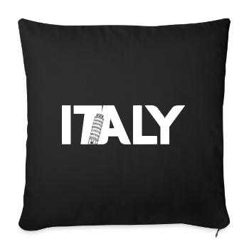 Tour penchée de Pise Italienne Italiens Italie - Housse de coussin décorative 45 x 45 cm - noir - Devant