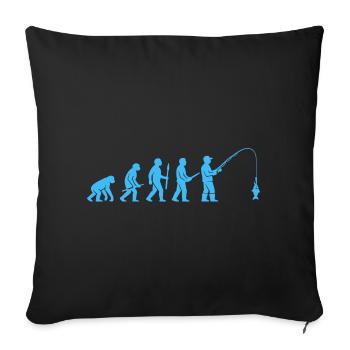 Évolution de la pêche - Housse de coussin décorative 45 x 45 cm - noir - Devant