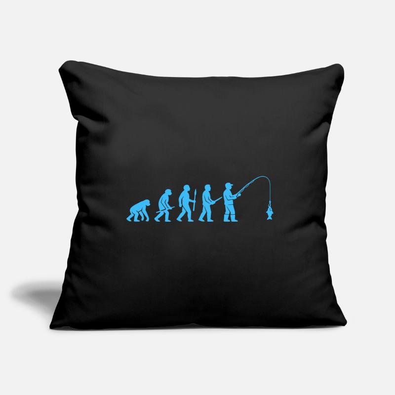 Évolution de la pêche Housse de coussin décorative 45 x 45 cm