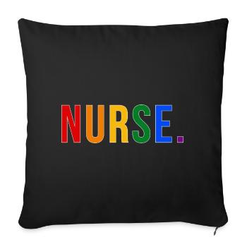 NURSE Rainbow Typography LGBTQ Pride Design - Sofa pillowcase 17,3'' x 17,3'' (45 x 45 cm) - black - Front