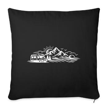Camping - Sofa pillowcase 17,3'' x 17,3'' (45 x 45 cm) - black - Front