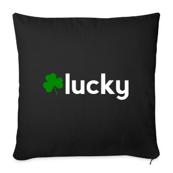 Lucky Shamrock Minimalist Irish Design - Sofa pillowcase 17,3'' x 17,3'' (45 x 45 cm) - black - Front