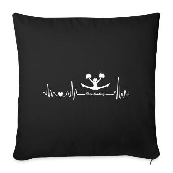 Cheerleader heartbeat - Sofa pillowcase 17,3'' x 17,3'' (45 x 45 cm) - black - Front