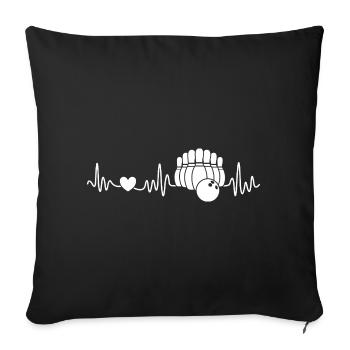 Bowling Skittles Heartbeat for Bowlers - Sofa pillowcase 17,3'' x 17,3'' (45 x 45 cm) - black - Front