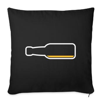 Bouteille de bière vide (Symbole bière bière / NEG 2C) - Housse de coussin décorative 45 x 45 cm - noir - Devant