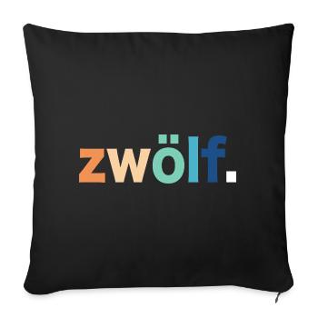 12. Geburtstag Zwölf - Sofakissenbezug 45 x 45 cm - Schwarz - Vorne