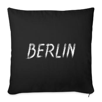 Berlin Grunge Brosse Street Art - Housse de coussin décorative 45 x 45 cm - noir - Devant