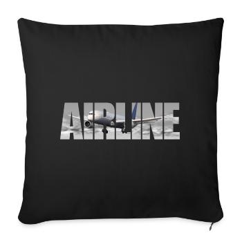 Compagnie aérienne B 787 - Housse de coussin décorative 45 x 45 cm - noir - Devant