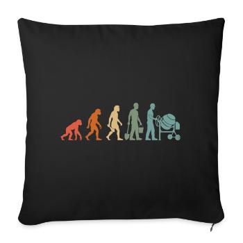 Ouvrier du bâtiment Maçon Artisan sur chantier Maçon - Housse de coussin décorative 45 x 45 cm - noir - Devant
