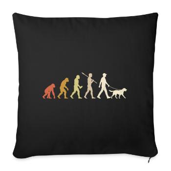 Labrador Evolution Funny Dog Owner Gift - Sofa pillowcase 17,3'' x 17,3'' (45 x 45 cm) - black - Front