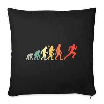 Jogger Evolution für Läufer Jogging - Sofakissenbezug 45 x 45 cm - Schwarz - Vorne