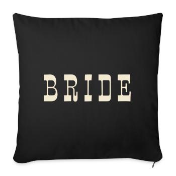 Mariée – Ivoire chaud - Housse de coussin décorative 45 x 45 cm - noir - Devant