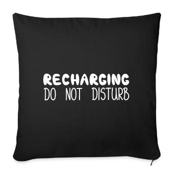 Recharging Do Not Disturb, White - Sofa pillowcase 17,3'' x 17,3'' (45 x 45 cm) - black - Front