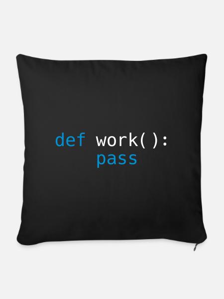Python pass work - Sofakissenbezug 45 x 45 cm - Schwarz