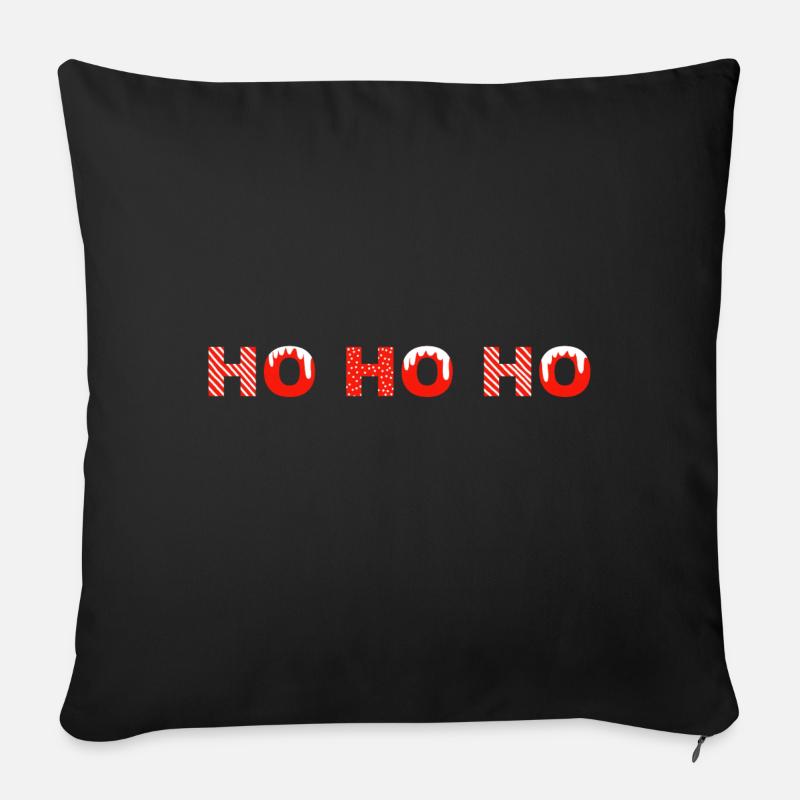 HO HO HO Weihnachten - Sofakissenbezug 45 x 45 cm - Schwarz