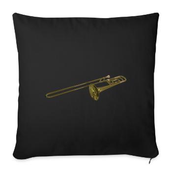 trombone - Sofa pillowcase 17,3'' x 17,3'' (45 x 45 cm) - black - Front