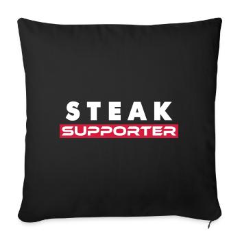 Steak Fan - Housse de coussin décorative 45 x 45 cm - noir - Devant