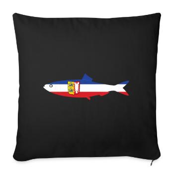 Hareng Schleswig Holstein pêche Mer Baltique Mer du Nord - Housse de coussin décorative 45 x 45 cm - noir - Devant