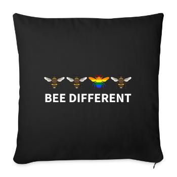 Abeille Différente Rainbow Bee Gay Pride Homo LGBT Abeilles - Housse de coussin décorative 45 x 45 cm - noir - Devant