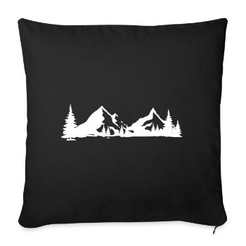 Mountains - Sofa pillowcase 17,3'' x 17,3'' (45 x 45 cm) - black - Front