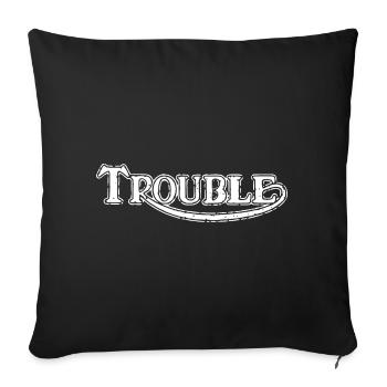 Trouble - British Motorcycle No. 1 Caferacer - Sofa pillowcase 17,3'' x 17,3'' (45 x 45 cm) - black - Front