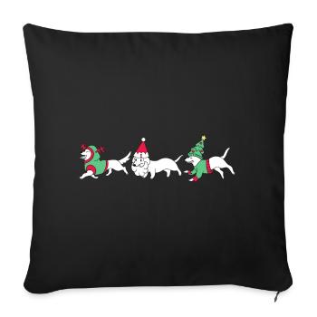 woofy noël - Housse de coussin décorative 45 x 45 cm - noir - Devant
