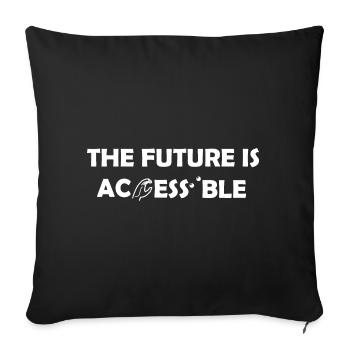 L’avenir est accessible en braille en langue des signes ASL - Housse de coussin décorative 45 x 45 cm - noir - Devant