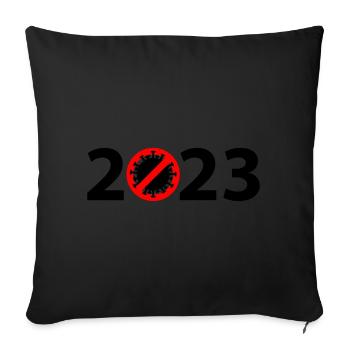 Virus Anti Corona 2023 - Housse de coussin décorative 45 x 45 cm - noir - Devant