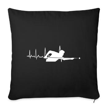 Heartbeat Billiards - Sofa pillowcase 17,3'' x 17,3'' (45 x 45 cm) - black - Front
