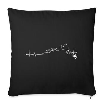 Coastal Flight Line Art - Sofa pillowcase 17,3'' x 17,3'' (45 x 45 cm) - black - Front