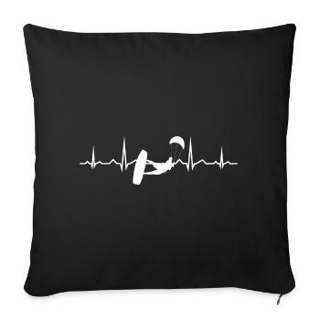 Kiten Kite Kitesurf Kitesurfen Kitesurfing - Sofa pillowcase 17,3'' x 17,3'' (45 x 45 cm) - black - Front
