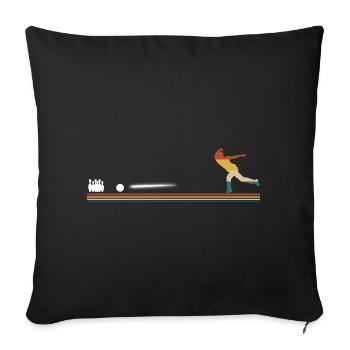 Vintage Bowling Rétro - Housse de coussin décorative 45 x 45 cm - noir - Devant
