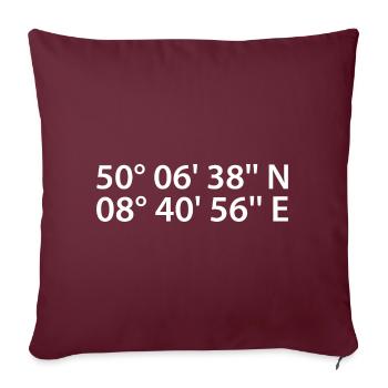 Coordonnées de Francfort-sur-le-Main - Housse de coussin décorative 45 x 45 cm - bordeaux - Devant
