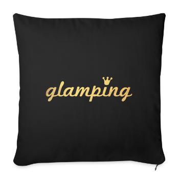Glamping Camping Luxury Camping Gold Holiday Crown - Sofa pillowcase 17,3'' x 17,3'' (45 x 45 cm) - black - Front
