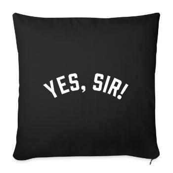 « Oui, monsieur! » style collège blanc - Housse de coussin décorative 45 x 45 cm - noir - Devant