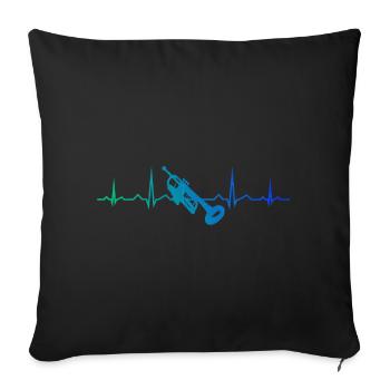 Trumpet Player Trumpet Player Trumpet Playing - Sofa pillowcase 17,3'' x 17,3'' (45 x 45 cm) - black - Front