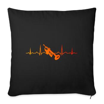 Joueur de trompettes Dames Trompette Jouant - Housse de coussin décorative 45 x 45 cm - noir - Devant