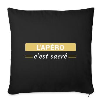 L'Apéro, c'est Sacré - Housse de coussin décorative 45 x 45 cm - noir - Devant