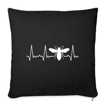 Heartbeat Bee - Sofa pillowcase 17,3'' x 17,3'' (45 x 45 cm) - black - Front