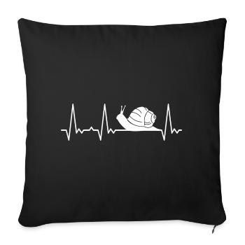 Heartbeat snail - Sofa pillowcase 17,3'' x 17,3'' (45 x 45 cm) - black - Front