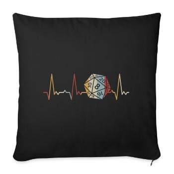 Heartbeat 20 sided cube - Sofa pillowcase 17,3'' x 17,3'' (45 x 45 cm) - black - Front