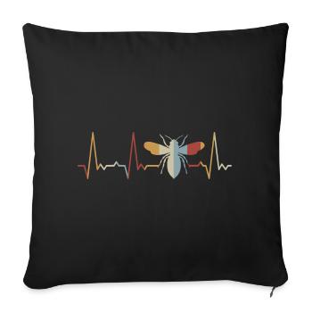 Heartbee bee - Sofa pillowcase 17,3'' x 17,3'' (45 x 45 cm) - black - Front