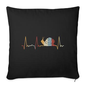 Escargot battant le cœur - Housse de coussin décorative 45 x 45 cm - noir - Devant